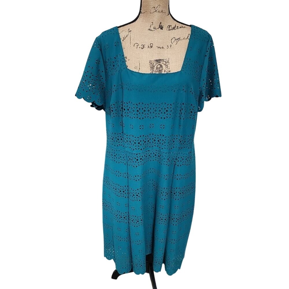 LANE Bryant green cutout fit & flare dress plus‎ size 20